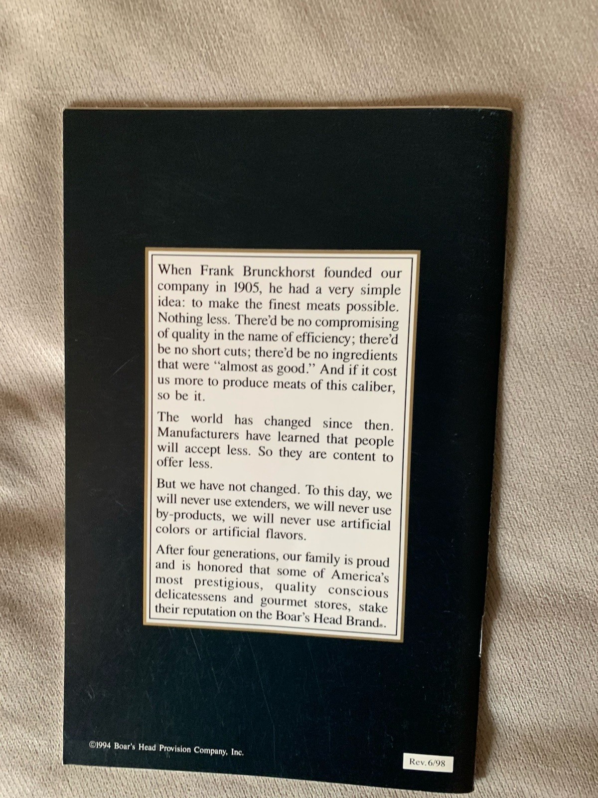 Boars Head Classic Recipes 28 Pages 1994 VG Condition