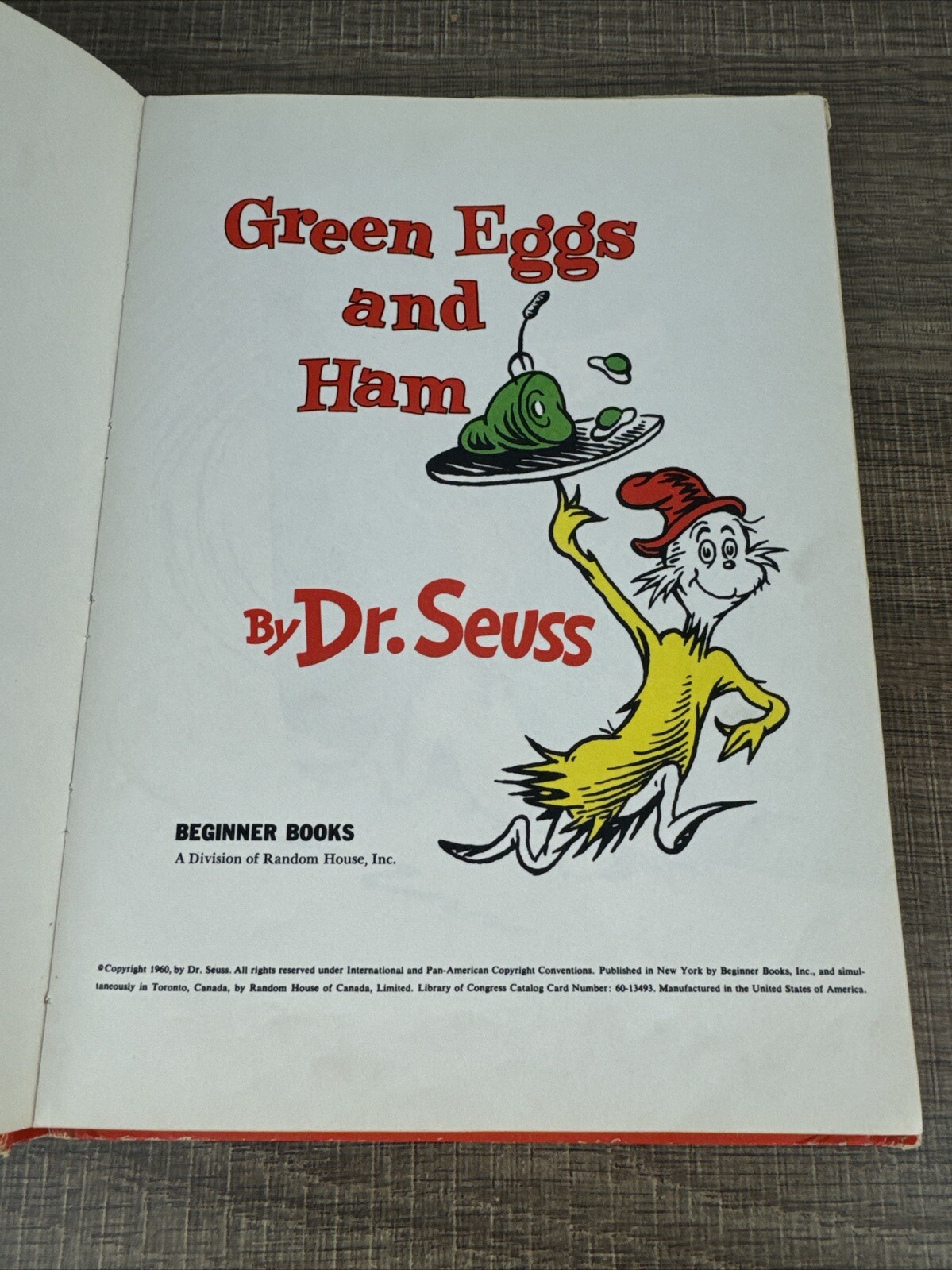 Dr. Seuss Green Eggs and Ham 1960 First Edition 195/195 HBDJ RARE