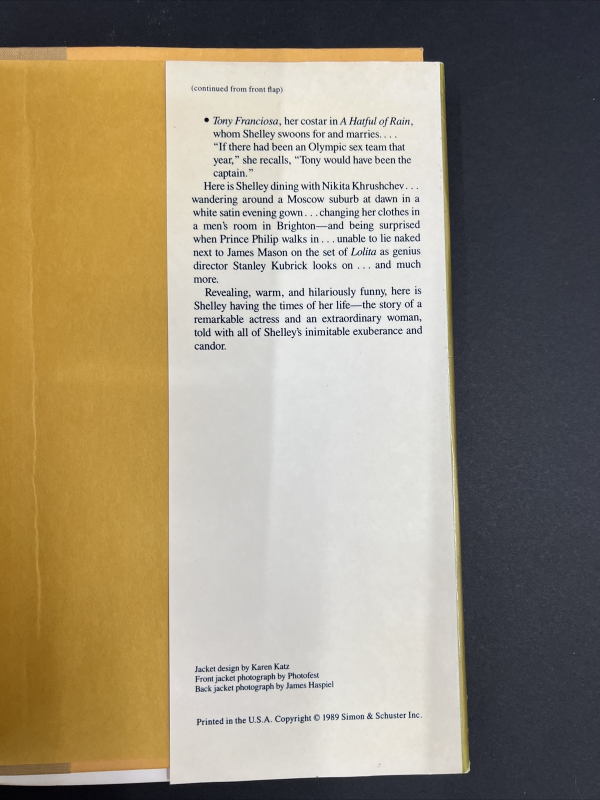 Shelley II: The Middle of My Century Hardcover By Winters, Shelley 1989