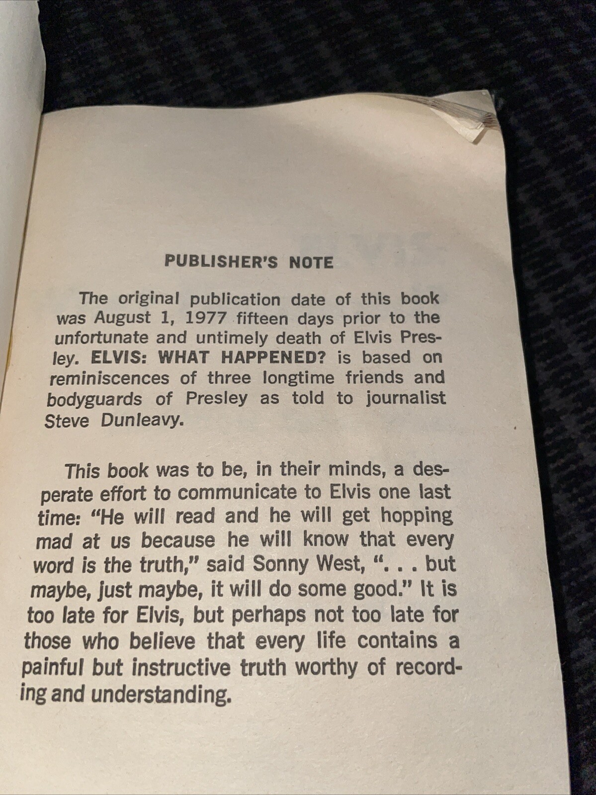 Elvis What Happened 1977 By Steve Dunleavy 332 Pages