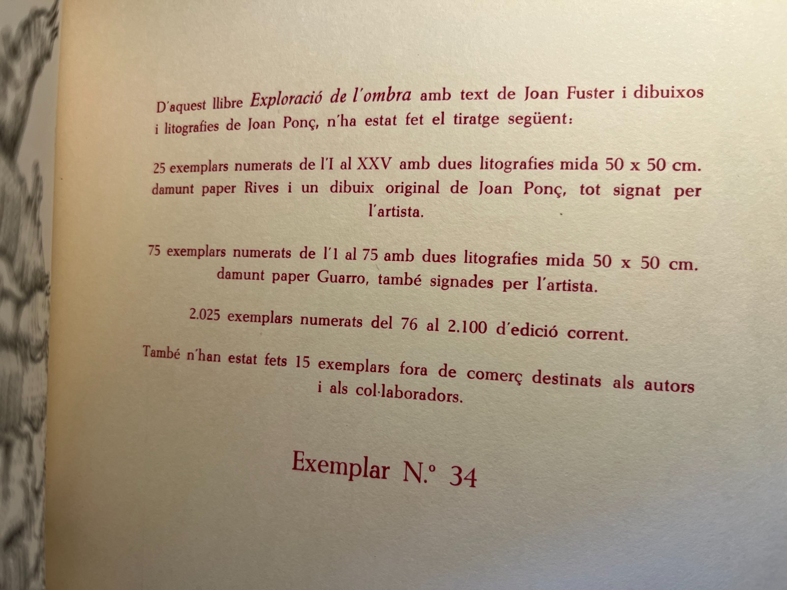 Exploració de L’ombra by Joan Fuster and Joan Ponc ~ 1974 Barcelona
