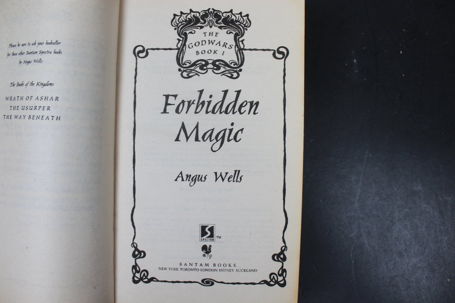 Forbidden Magic Angus Wells 1992 The Godwars Book 1 Epic Fantasy Bantam Spectra