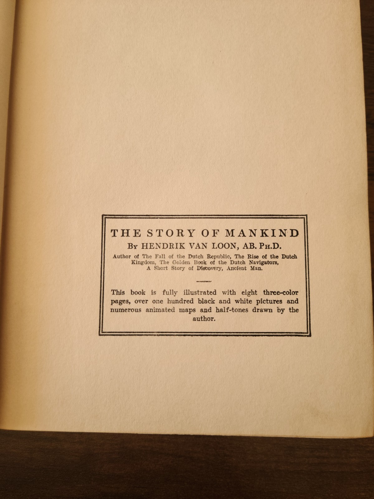 The Story of Mankind by Hendrik Van Loon (1938, Garden City Publishing Co., H/C)
