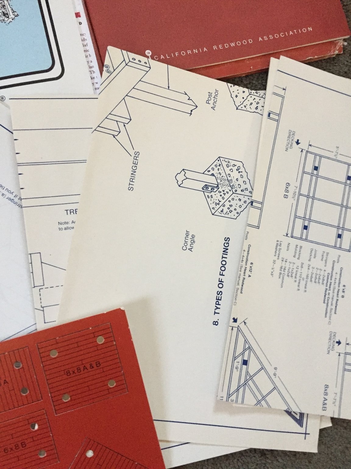 Deck Building Plans Manuals DIY Redwood Outdoor Design Construction Lot