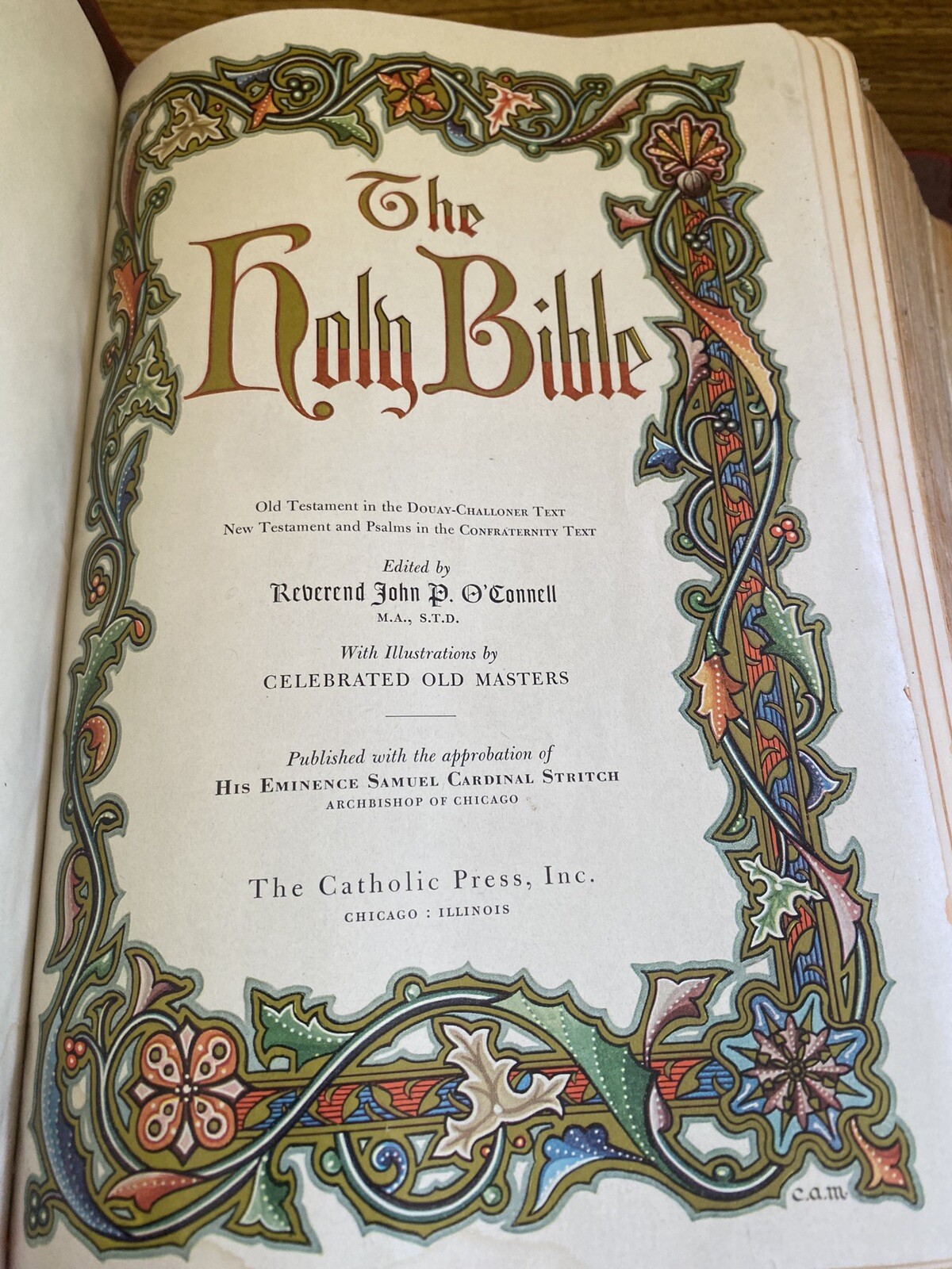 Holy Bible Catholic Home Edition 1951 Edition