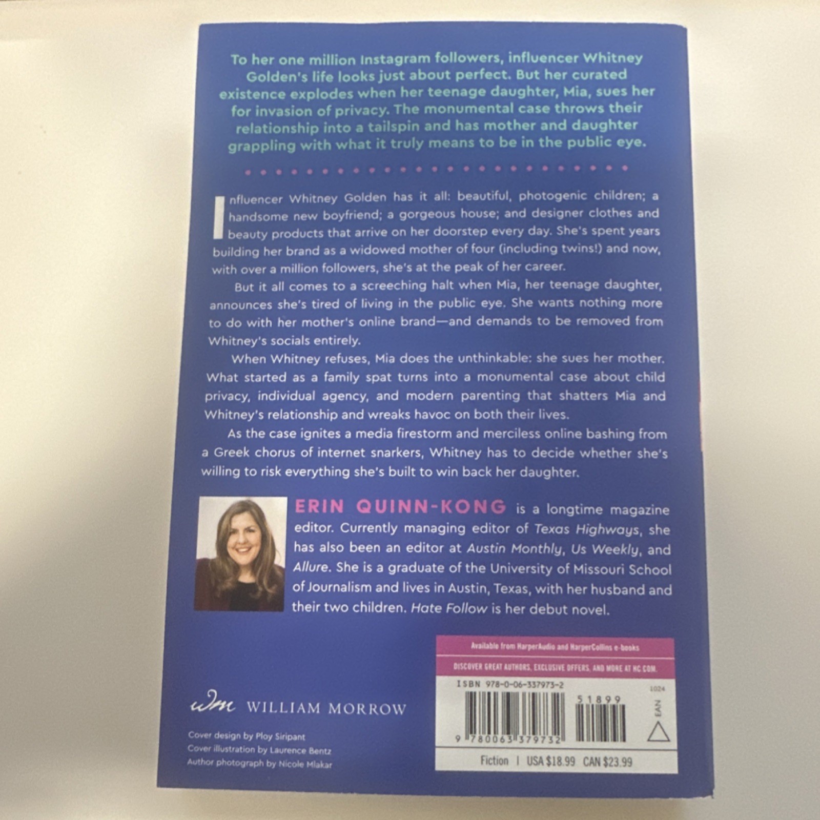 Hate Follow by Erin Quinn-Kong, William Morrow, Paperback, Fiction, Social Media