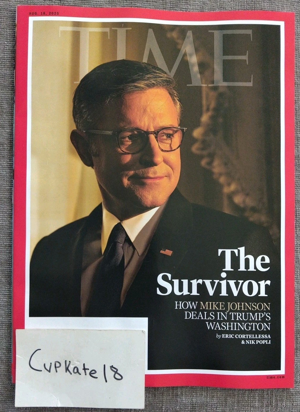 Time Magazine Aug August 18 2025 MIKE JOHNSON The Survivor USA New with Label