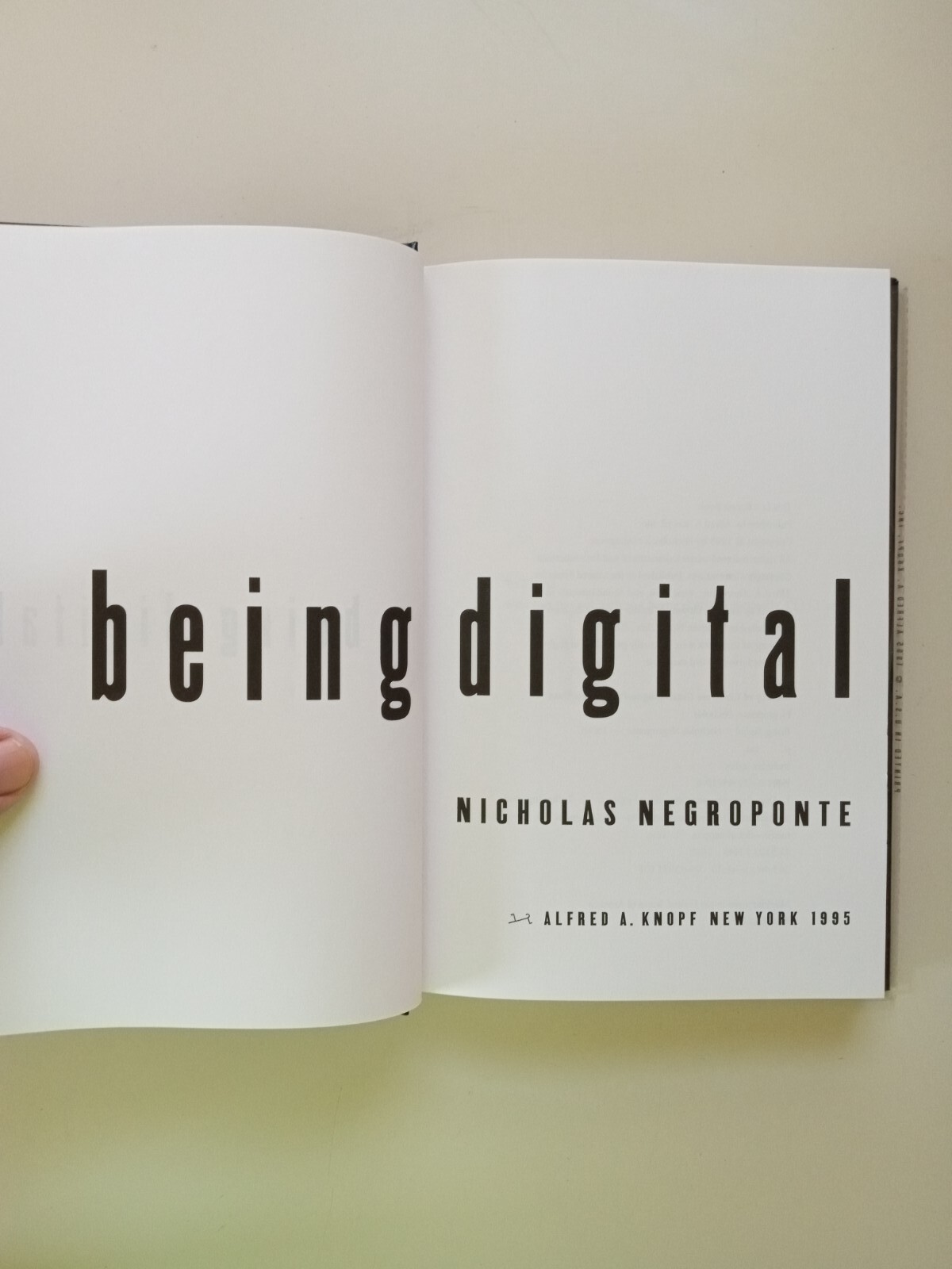 Being Digital by Nicholas Negroponte (1995, Hardcover)