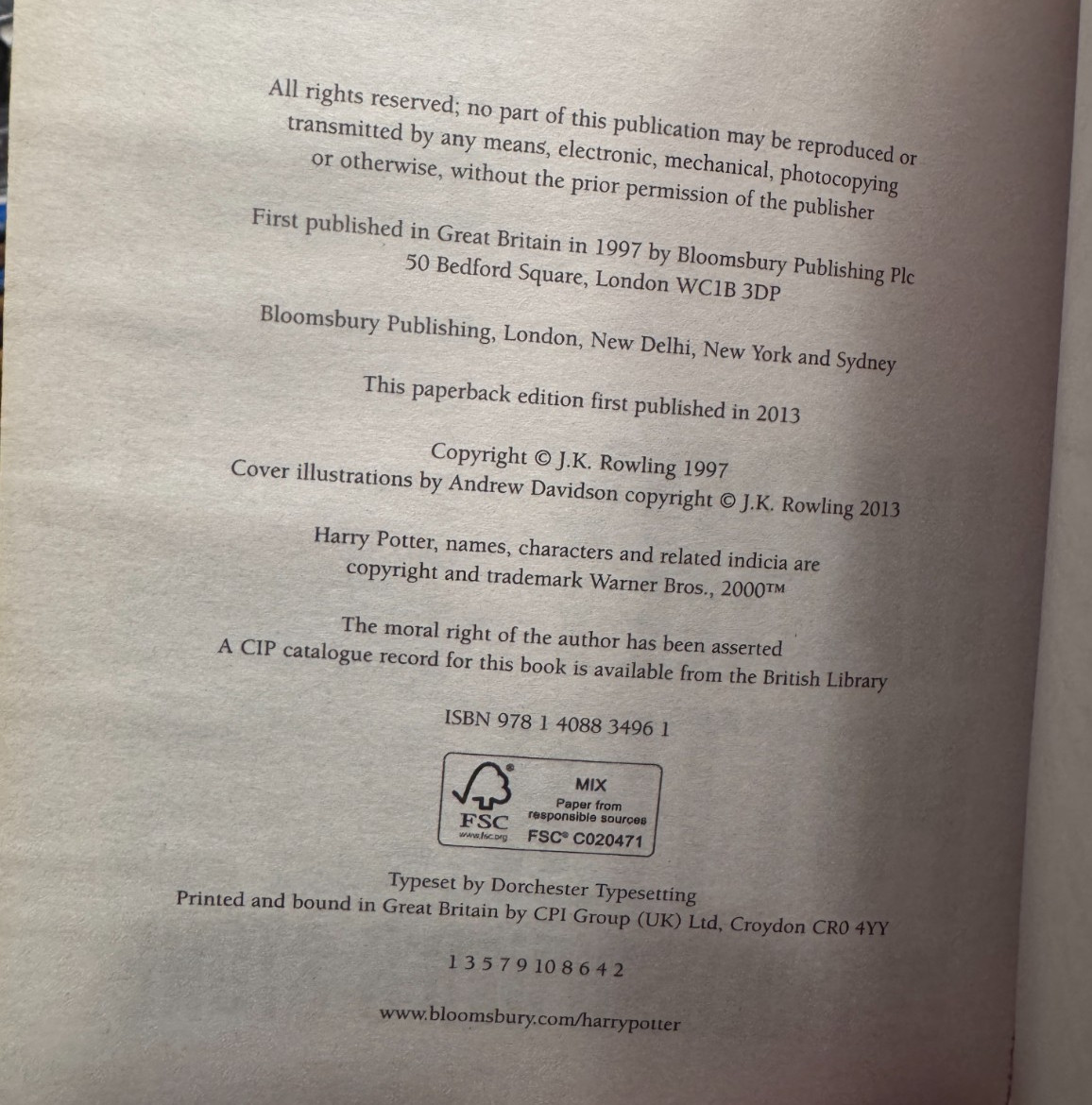 Later Adult Edition Harry Potter and the Philosopher’s Stone, SC, JK Rowling