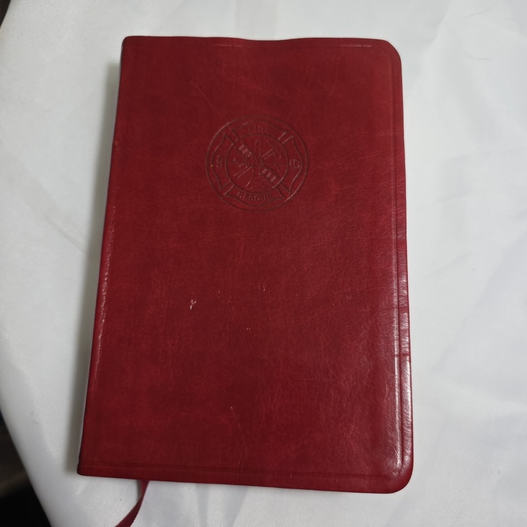 Firefighter’s Bible Soft Red Simulated Leather Red Letter 7×5″ Holman HCSB 2012