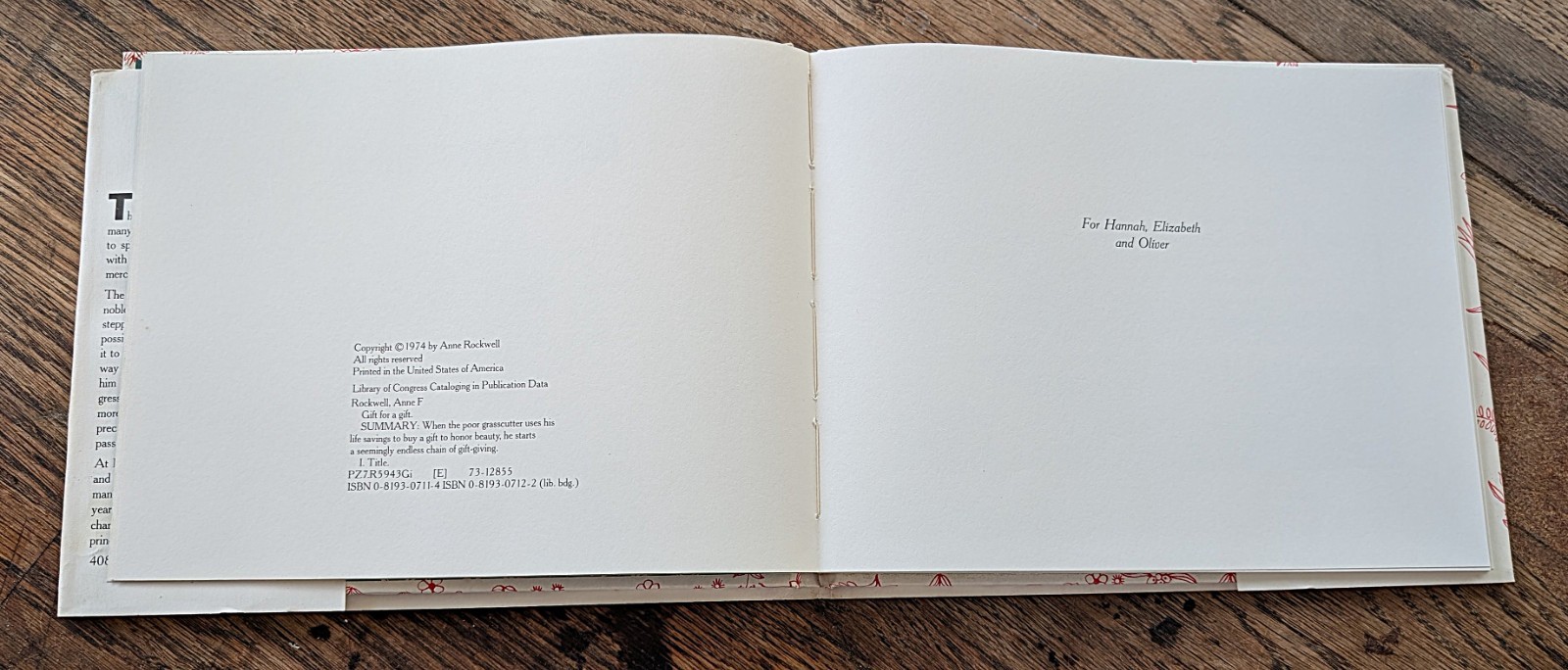 VTG 1974 GIFT FOR A GIFT Anne Rockwell Hardcover w/DJ