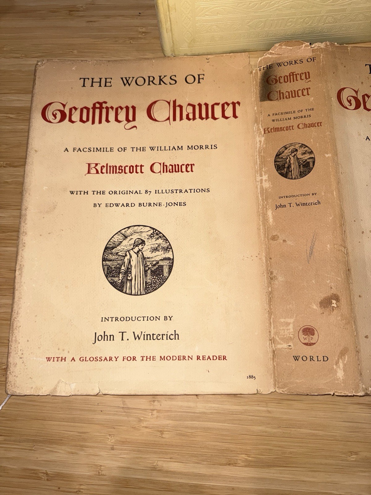 1958 Works of Geoffrey Chaucer Kelmscott Chaucer Facsimile William Morris Burn