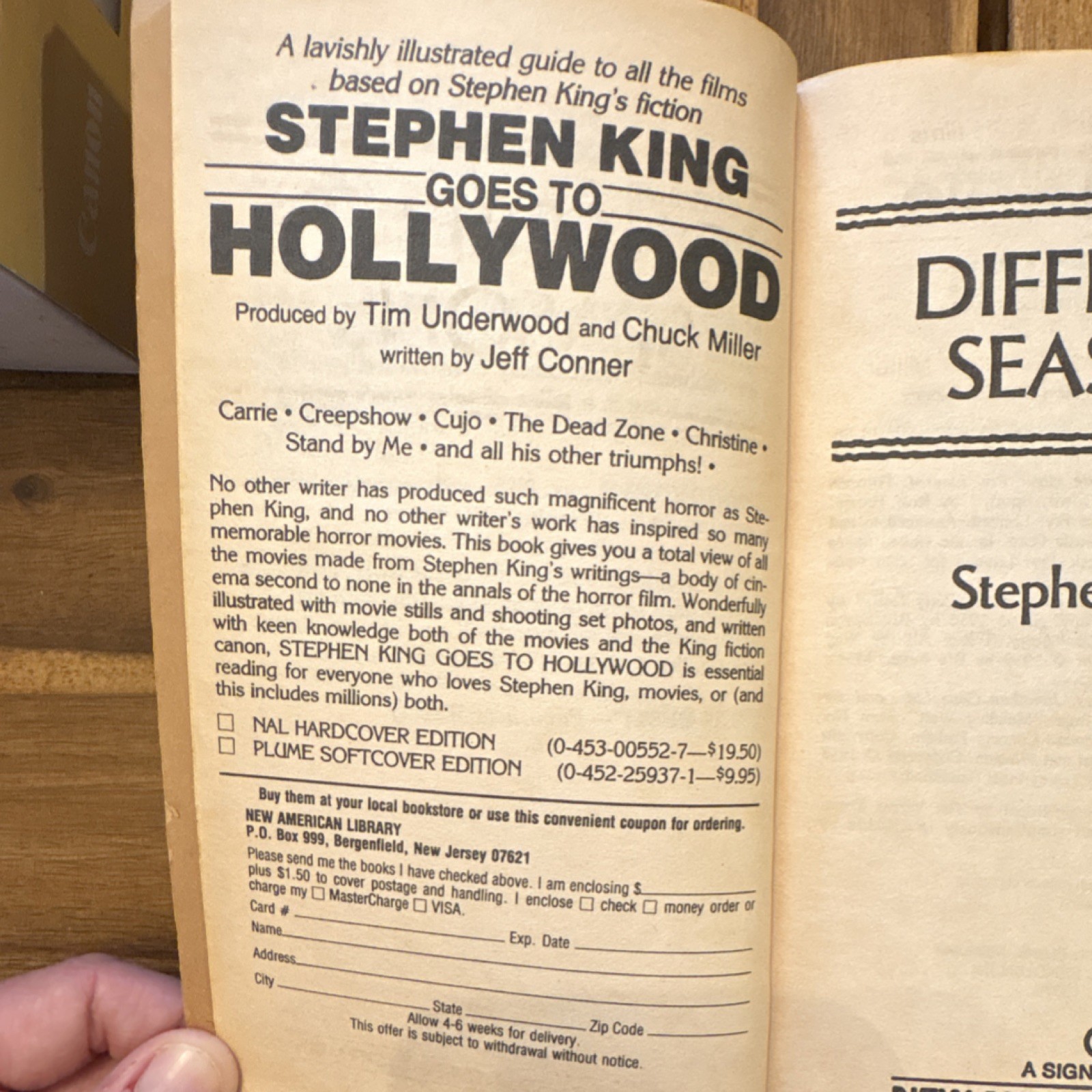 Stephen King Different Seasons Signet Paperback 1986 Film/TV Adaptation