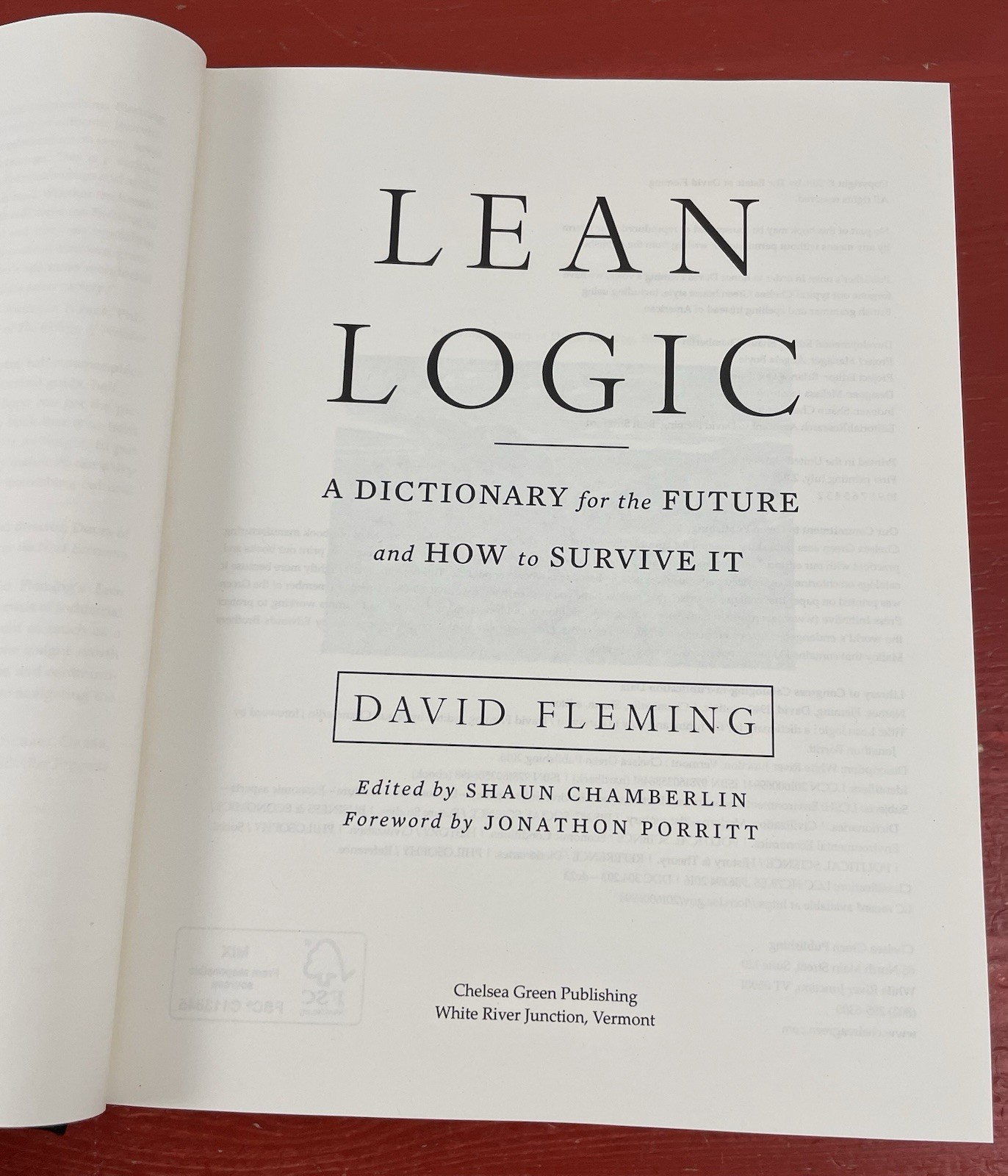 Lean Logic: A Dictionary for the Future & How to Survive It by David Fleming HC