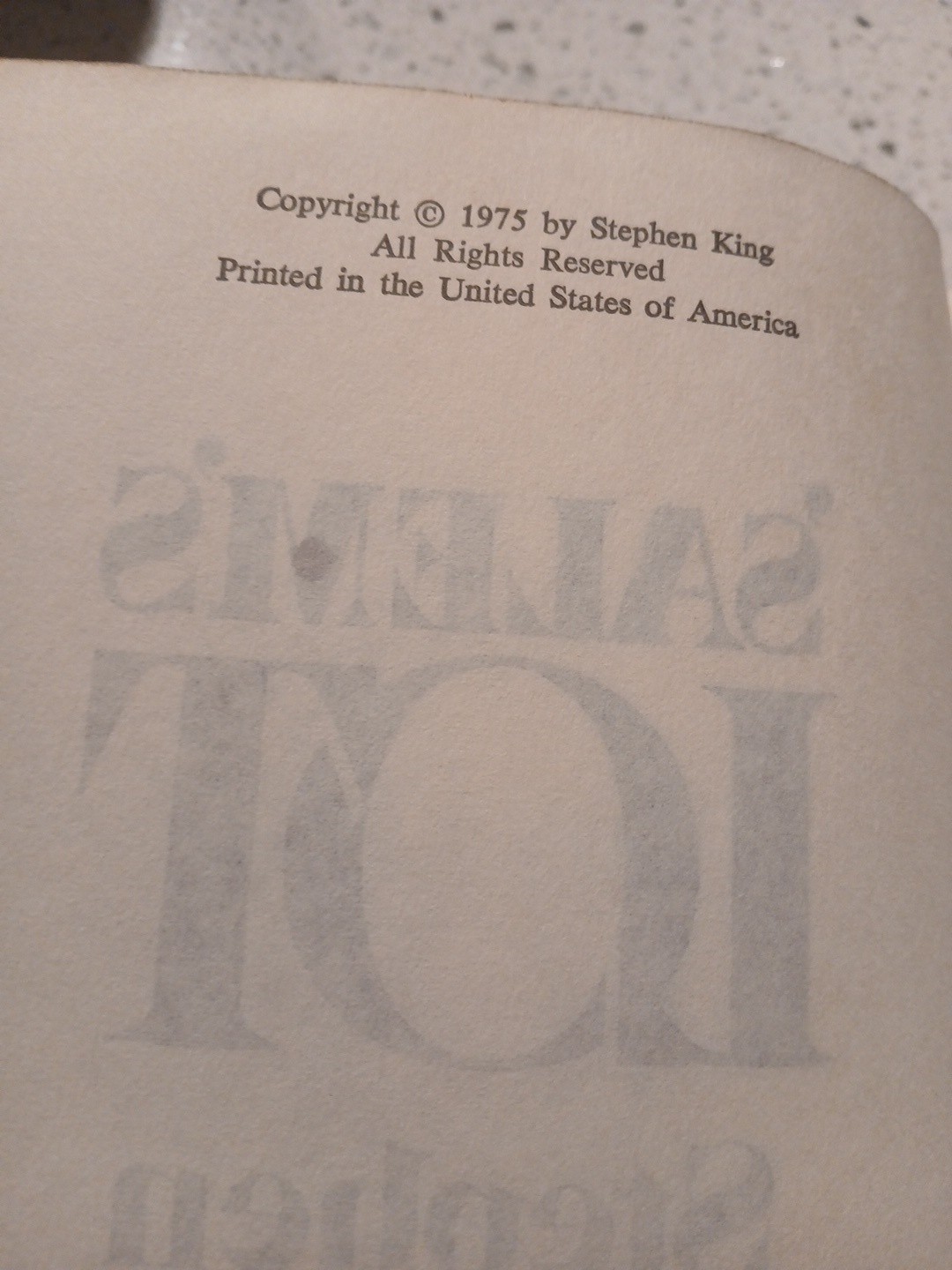 1975 SALEM’S LOT Stephen King Hardcover No Slipcover First Edition (?)