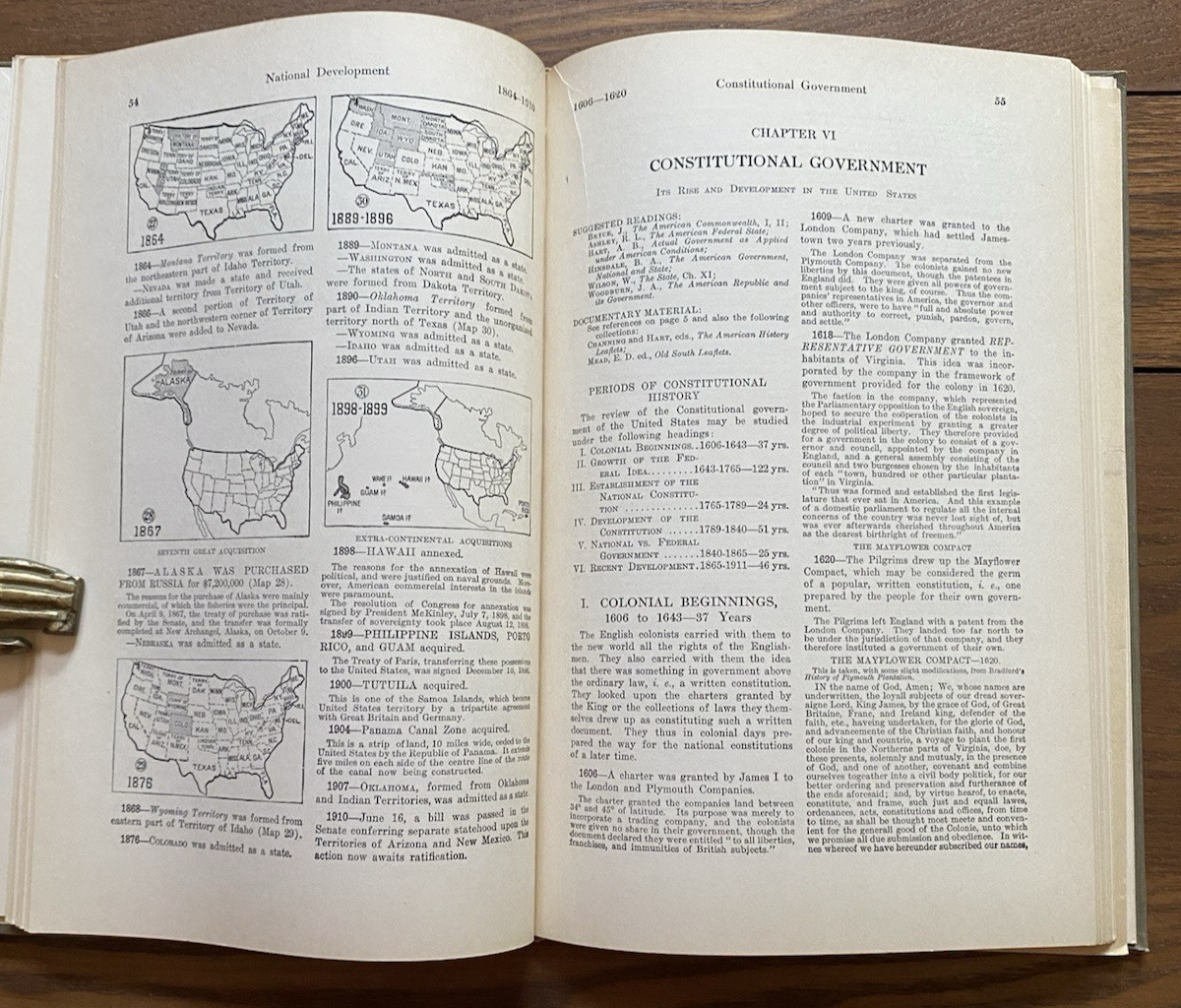 Croscups United States History Synchronic Charts Maps Stats Diagrams 1911 HC