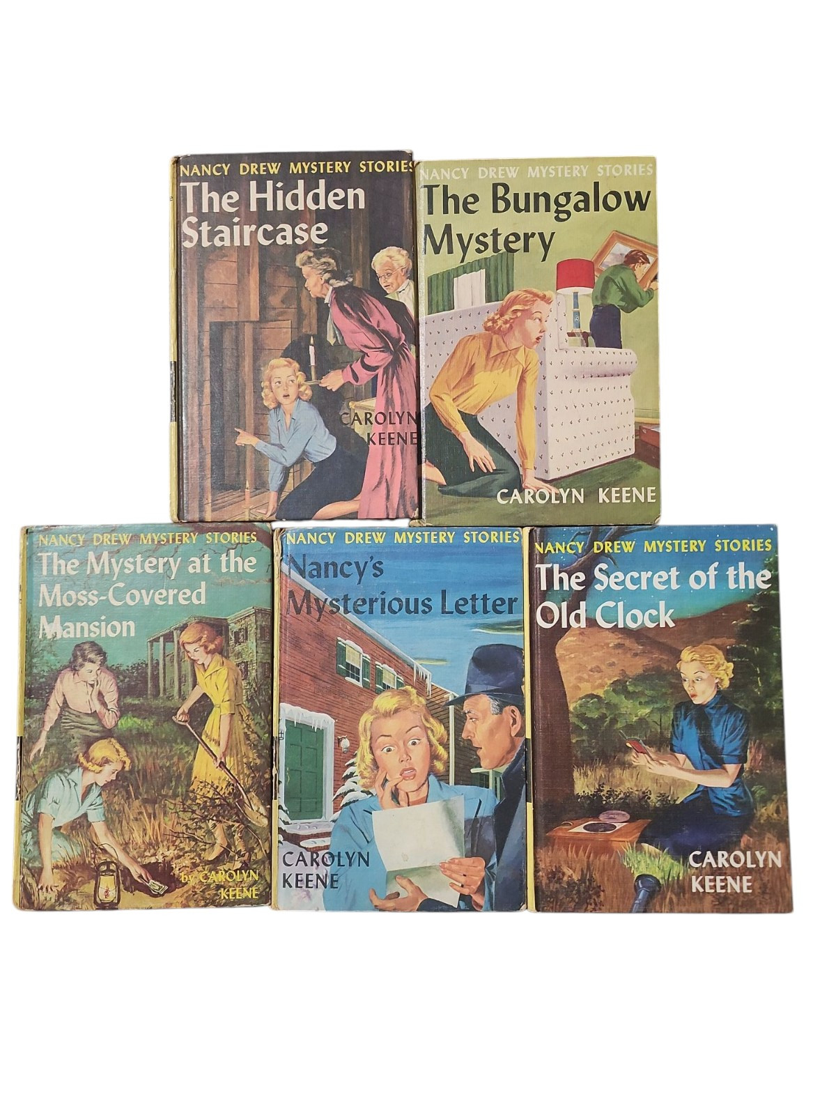 LOT OF 5 Nancy Drew Books Carolyn Keene Hardcover Mystery 1, 2, 3, 8, 18