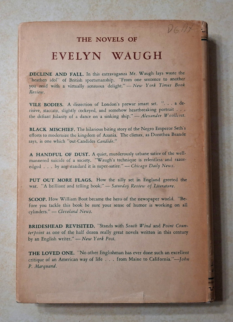 The Loved One Evelyn Waugh 1948 First American Edition 1st Print Hardcover DJ