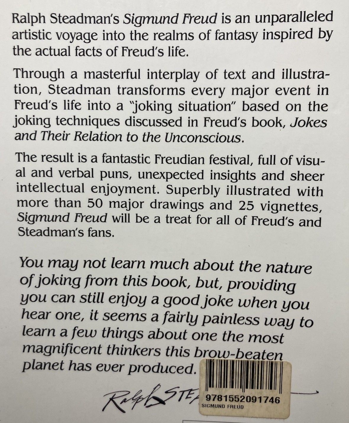 RALPH STEADMAN “Sigmund Freud” 1997 Trade Paperback Firefly Books New Edition