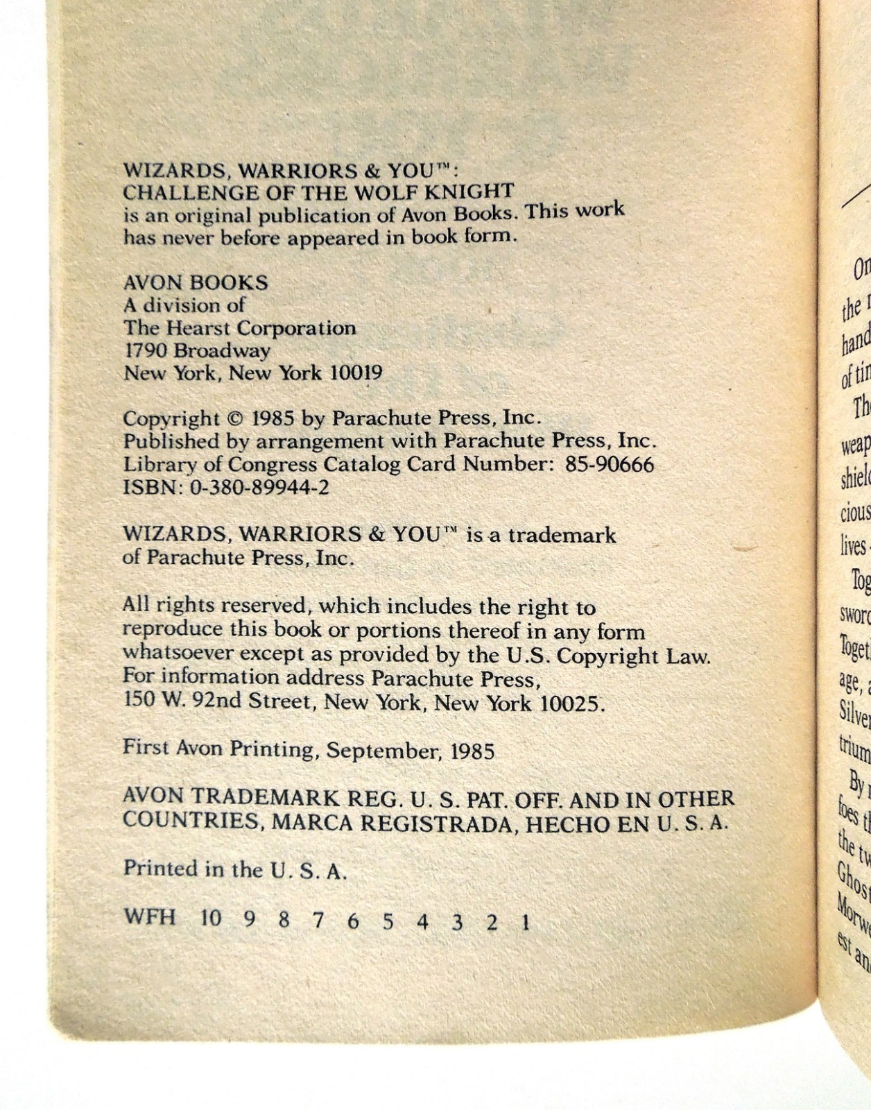 Wizards Warriors and You, Book 7: Challenge of the Wolf Knight – R.L. Stine, sc