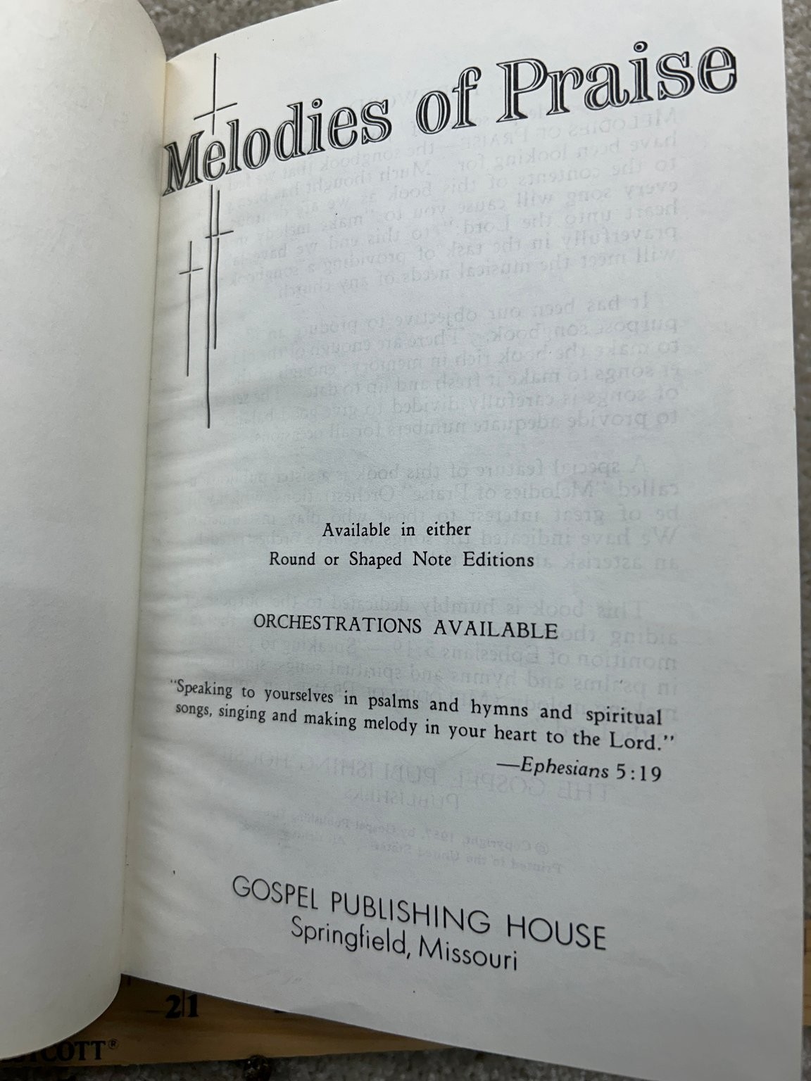 Melodies of Praise 1957 Gospel Publishing House Hymnal Songbook Hardcover