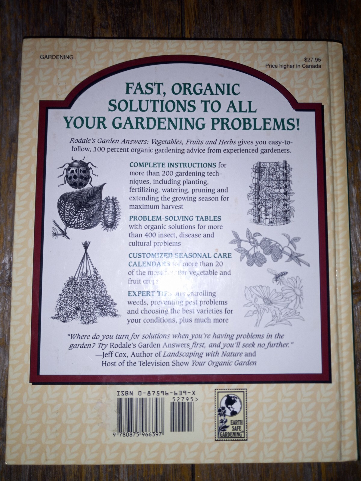 New Vintage Rodale’s Garden Answers: Vegetables Fruits & Herbs All Organic Book