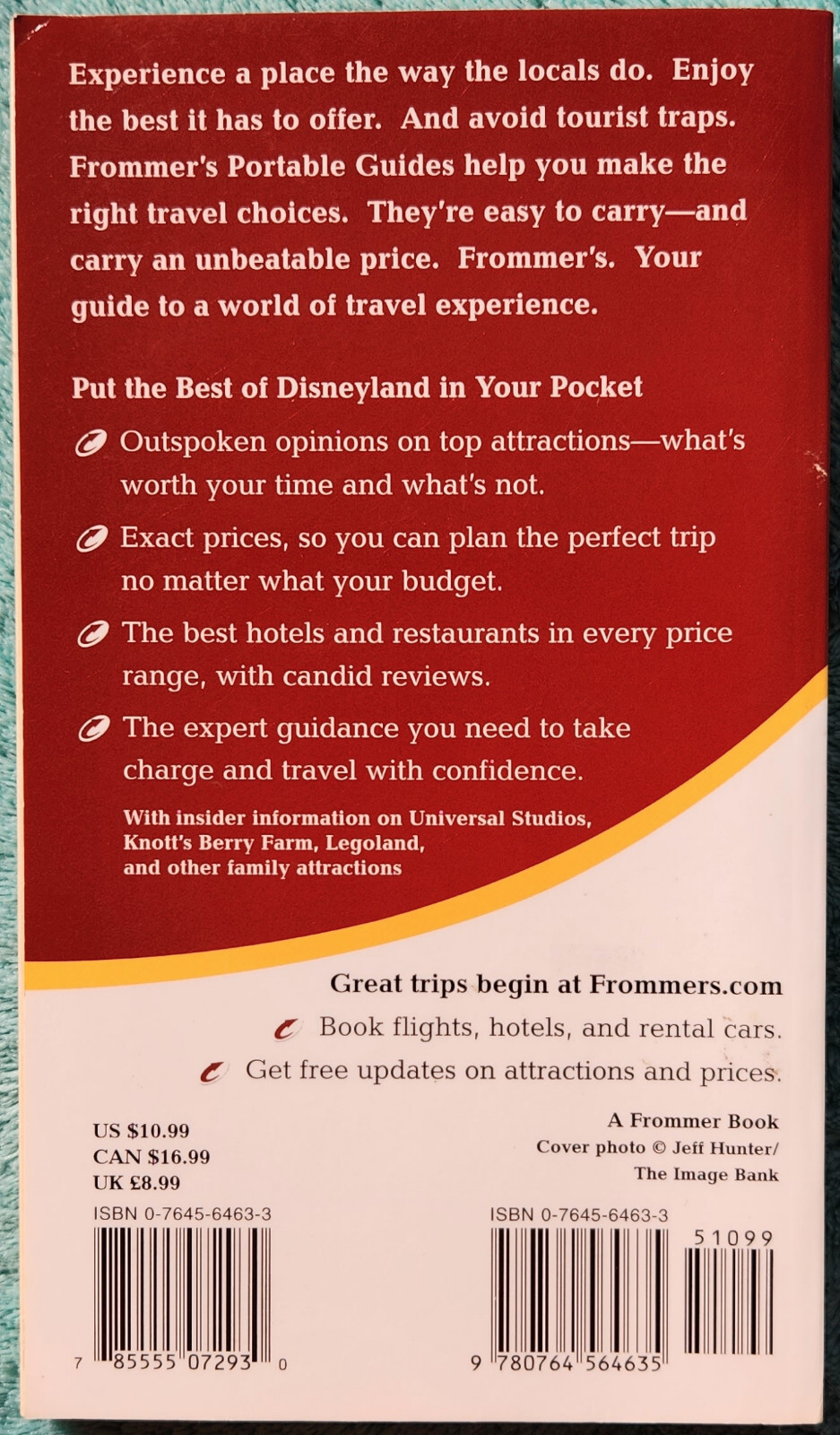 Frommer’s Portable Disneyland 1st Edition 2001 Trade Paperback 158 Pages