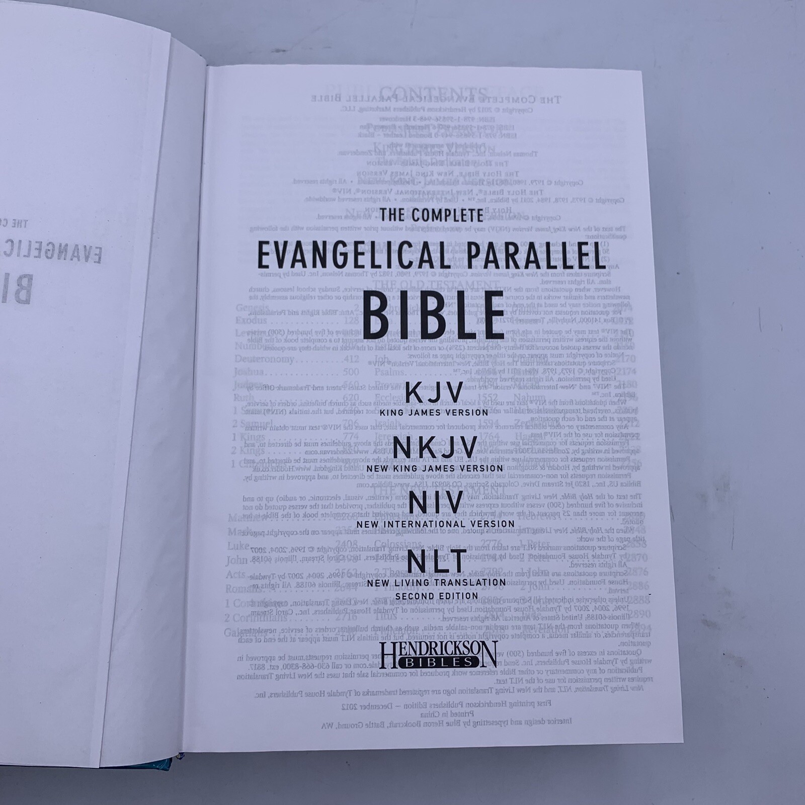 The Complete Evangelical Parallel Bible Hardcover Hendrickson First Print 2012