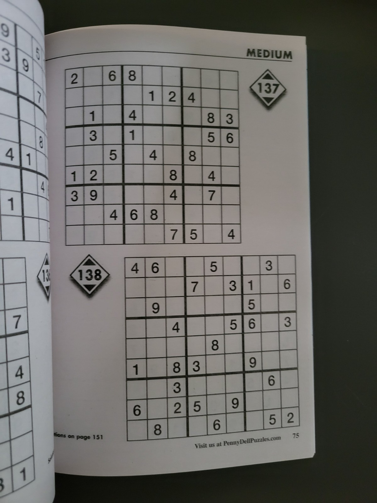 Lot of 3 SUDOKU Puzzle Books by Dell -Top Choice-Totally-Original – 450+ Puzzles