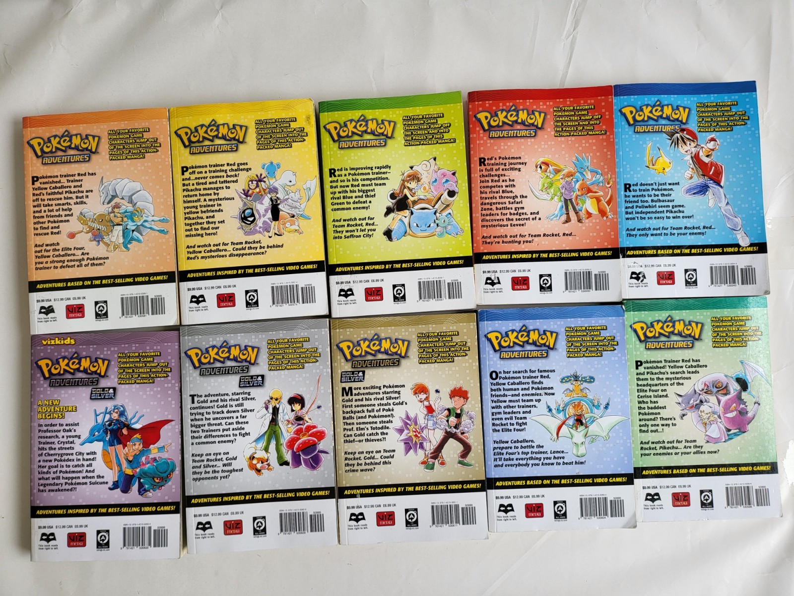 Pokémon Adventures Vol 1–10 Complete Manga Set ALL FIRST PRINTING VizKids