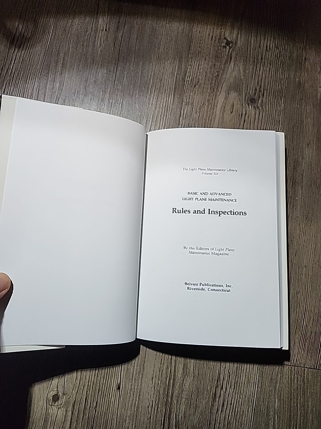 LIGHT PLANE MAINTENANCE LIBRARY, RULES & INSPECTIONS, 178 PAGES, 1987,