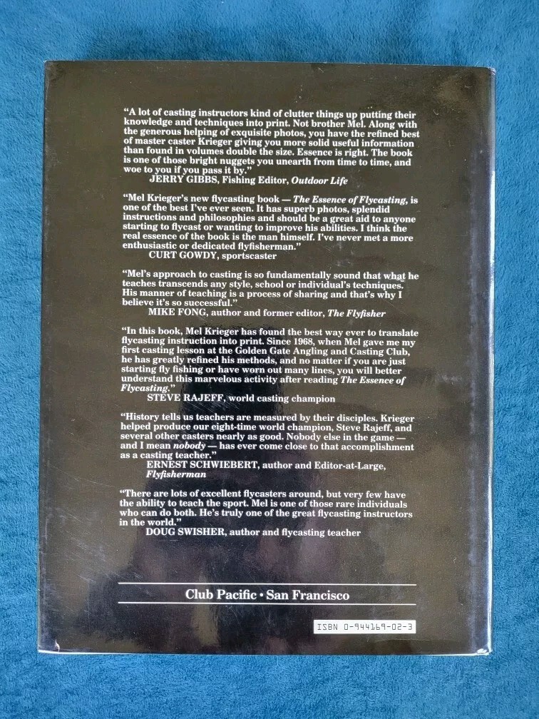 THE ESSENCE OF FLYCASTING ; MEL KRIEGER ; HARDCOVER W/ JACKET ; 129 PAGES