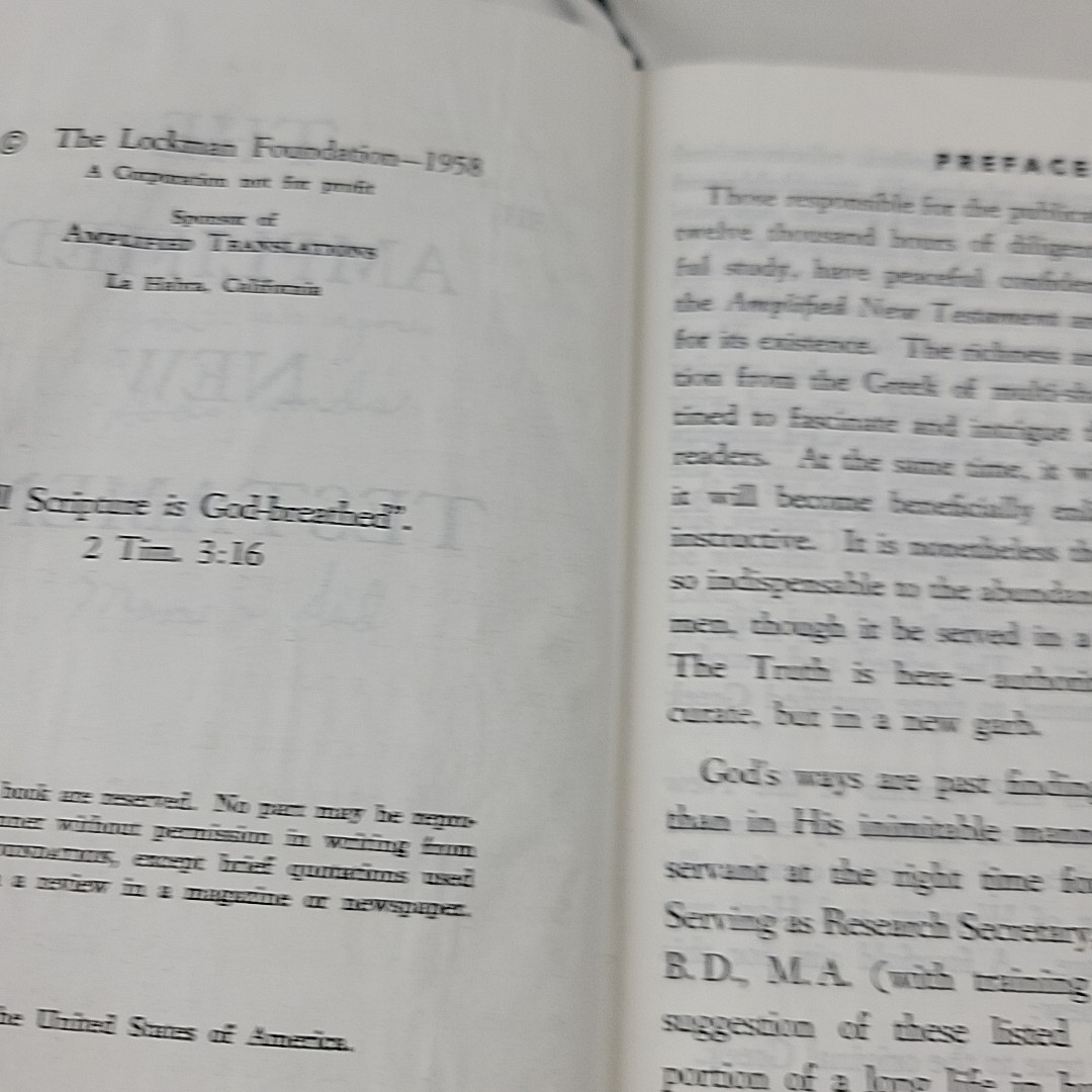 Amplified Bible New Testament 1958 Zondervan 18th Edition VTG Preowned Compact