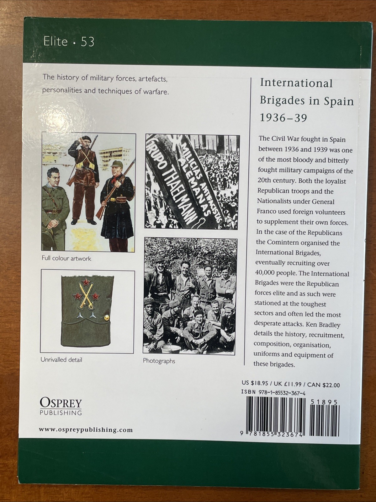 International Brigades in Spain 1936 – Osprey Elite Series , #53 64 Pages, SB