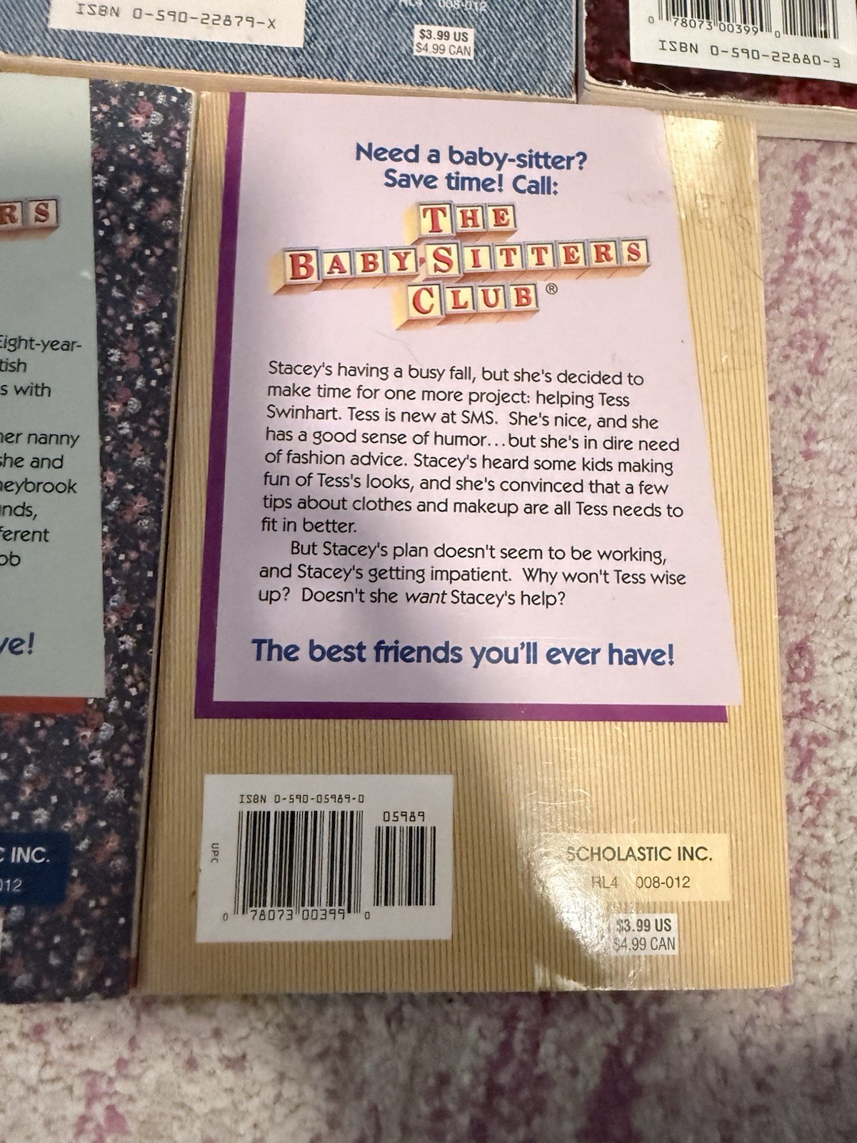 Lot Of 5 Vintage Babysitters Club Chapter Books #89, 95, 96, 102, 111 Scholastic