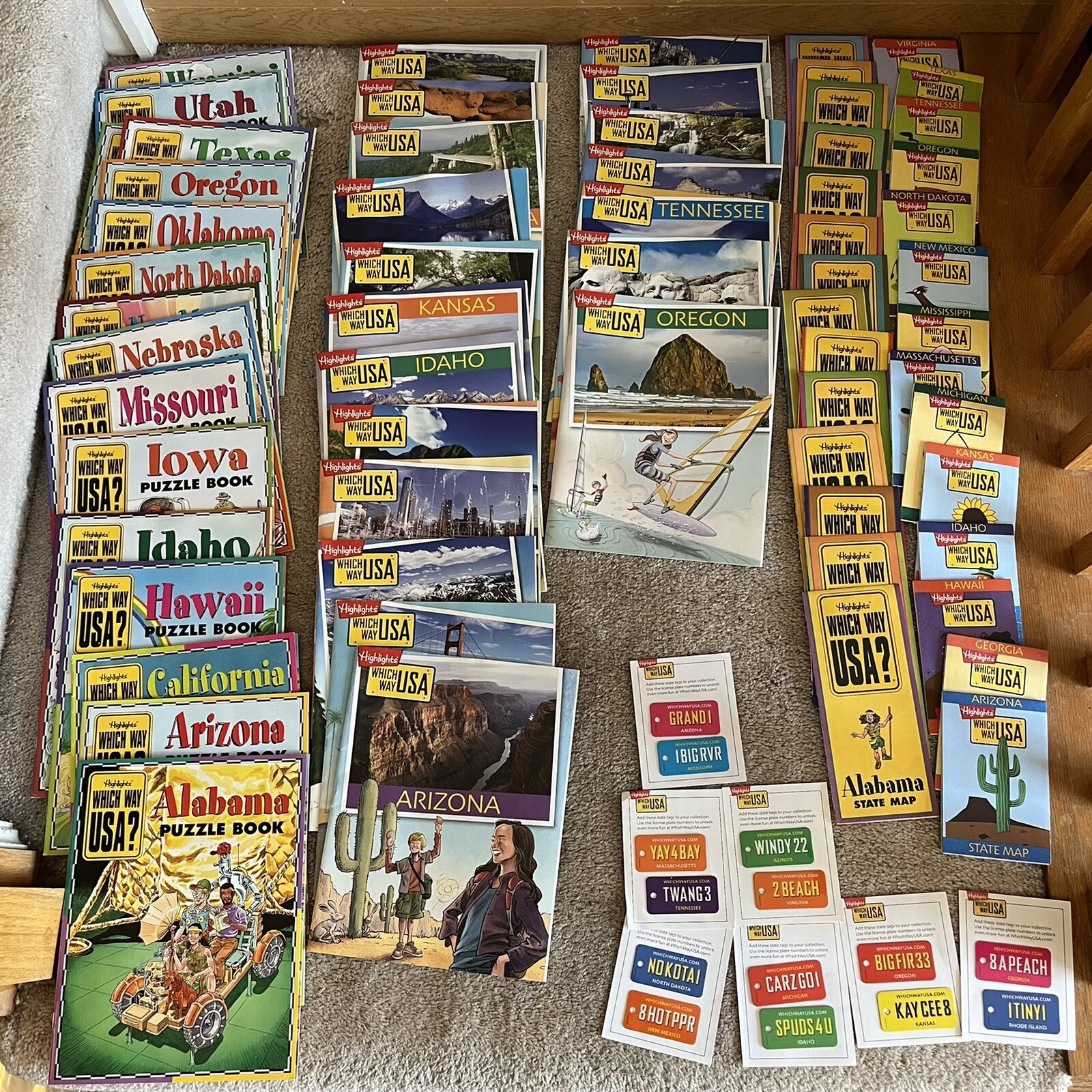 Highlights Which Way USA Magazine 20 States, 27 Maps, 14 License, 15 Puzzle Book