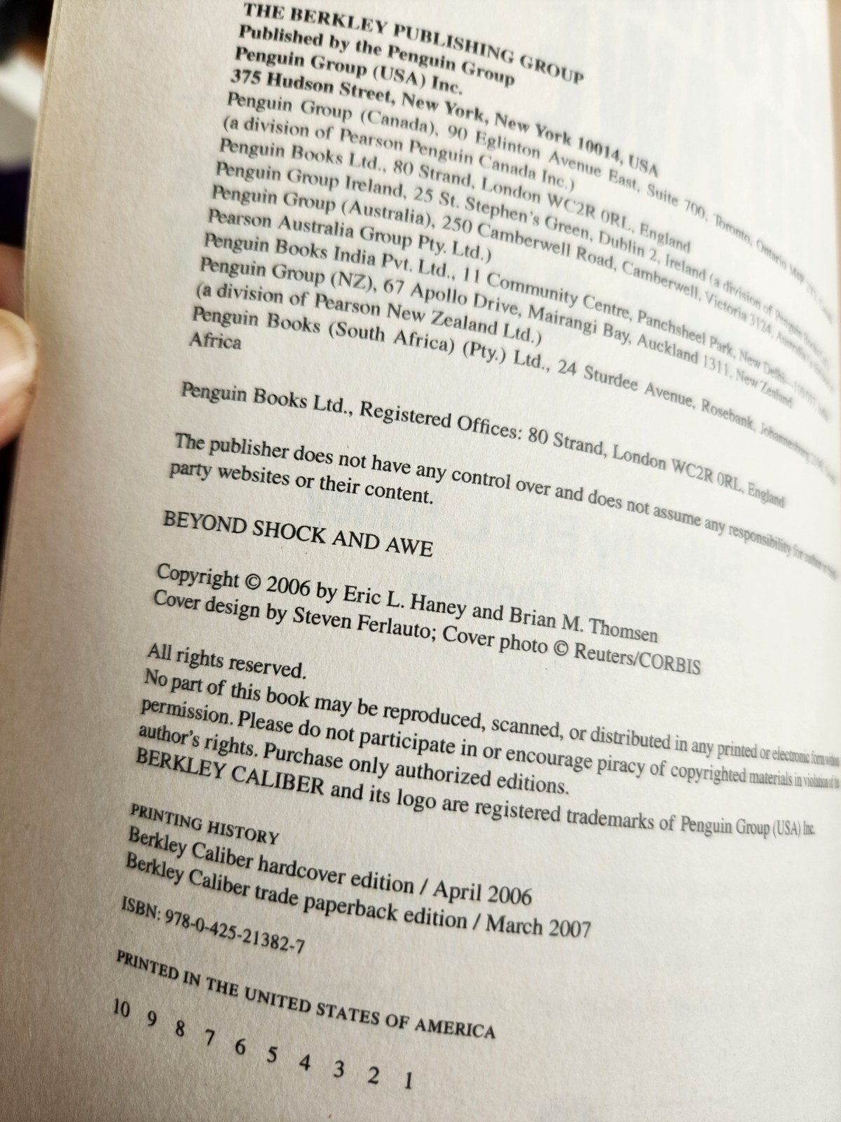 BEYOND SHOCK AND AWE: WARFARE IN THE 21ST CENTURY By Eric L. Haney & Brian M. Bi