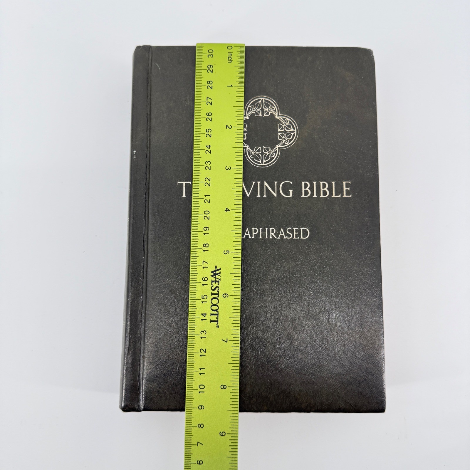 Tyndale The Living Bible Paraphrased Black Faux Leather 1973 Vintage