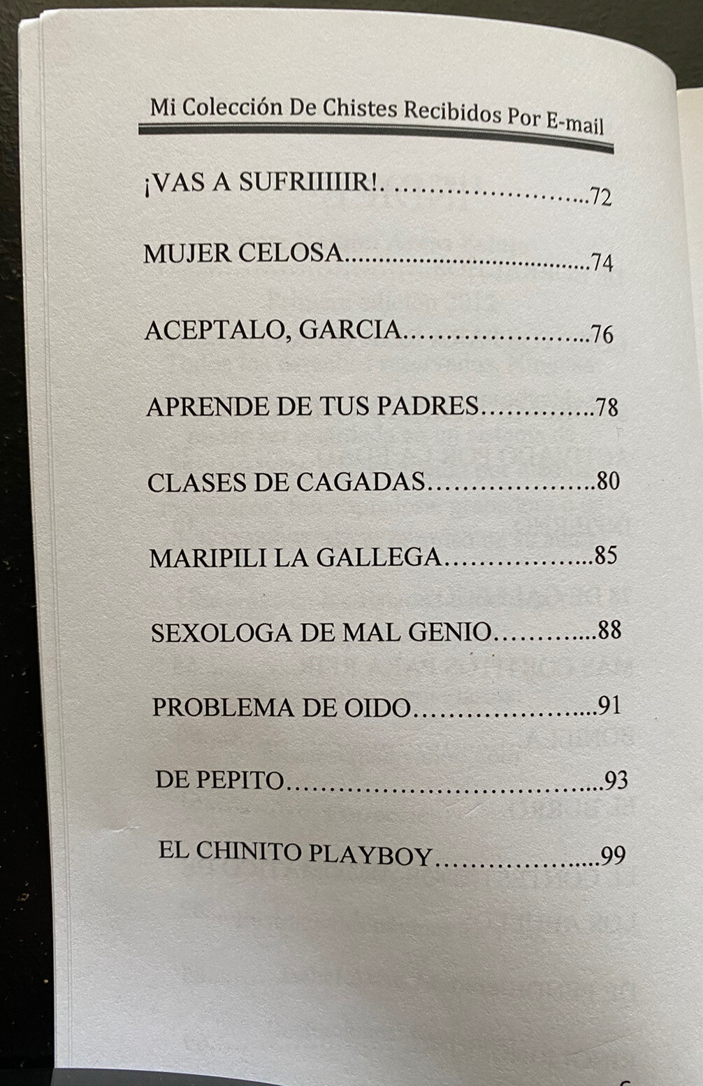 Libro de Chistes “Mi Colección De Chistes Recibidos Por E-Mail” jokes in Spanish