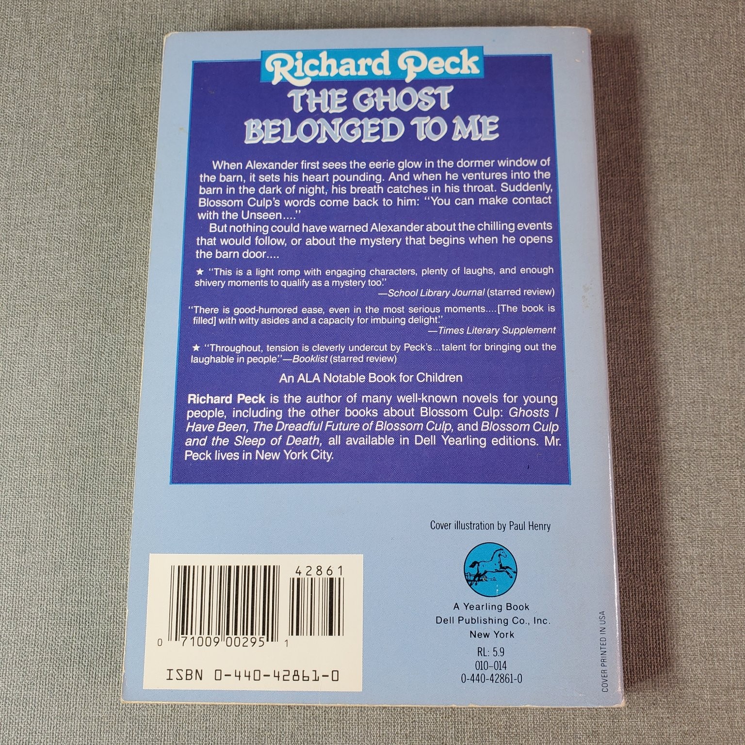 The Ghost Belonged to Me Richard Peck 1987 Reprint Dell Yearling Book