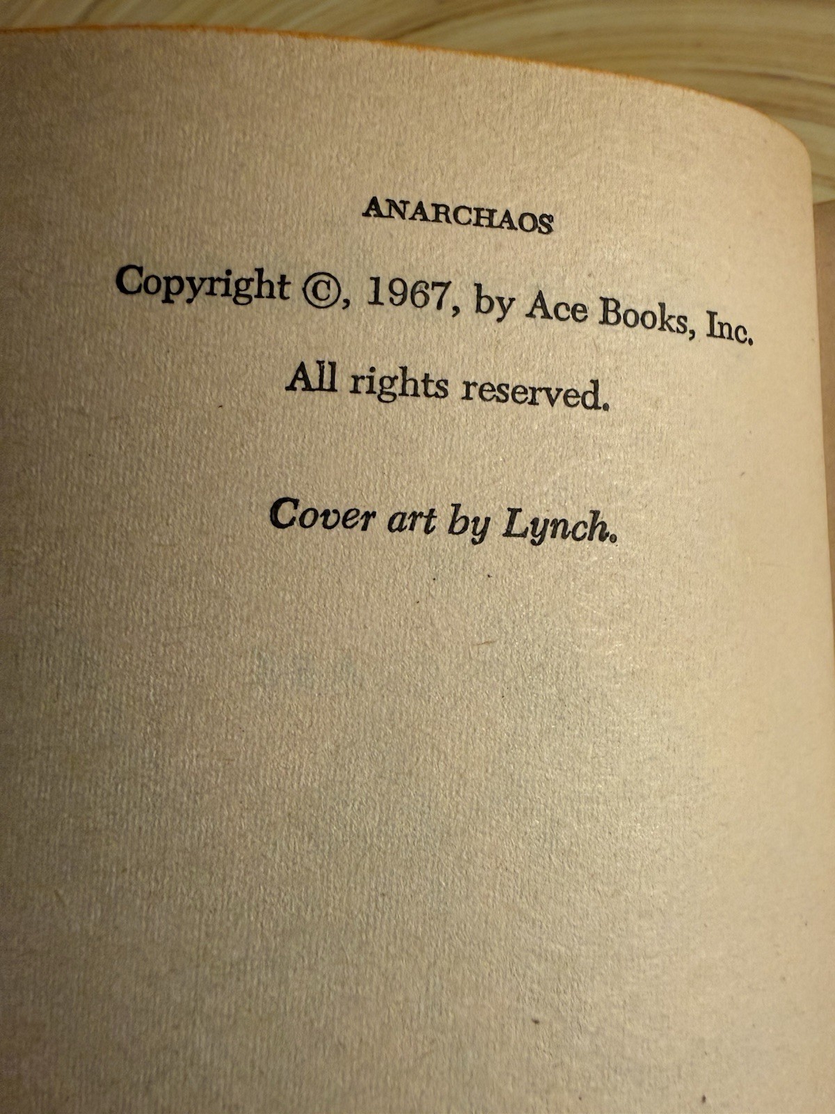 Anarchaos by Curt Clark aka Donald E Westlake -A World Where Nothing Was Illegal