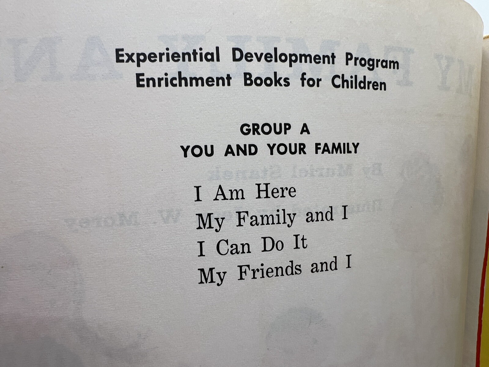 Hard To Find /1967/Childrens Book/Rare! /My family and I /by: Muriel Stanek