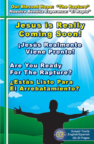 ENGLISH & SPANISH, RAPTURE BIBLE Tracts, 40 Pack in 2 Covers, 20 Pages Each