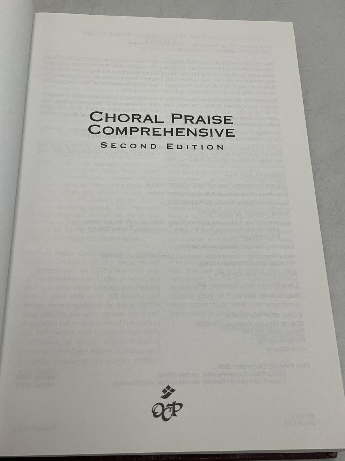 Choral Praise Comprehensive Second Edition OCP Publications 2004 Hardcover