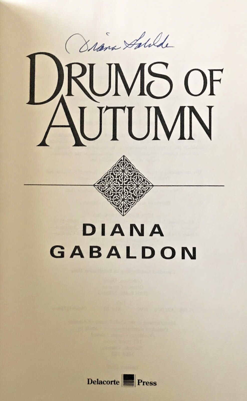 Drums of Autumn * Outlander Book 4 * Diana Gabaldon * HC/DJ True 1st Ed/1st Prt