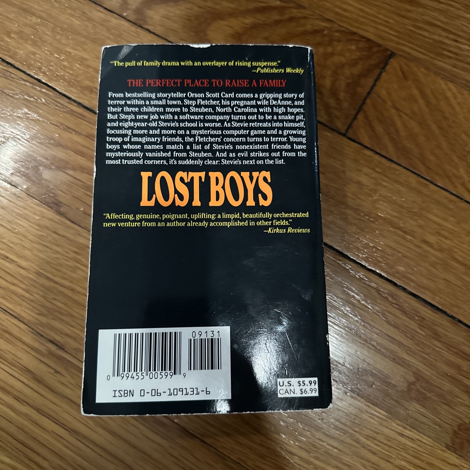 Lost Boys by Orson Scott Card 1993 HarperCollins Horror Paperback Keyhole Cover