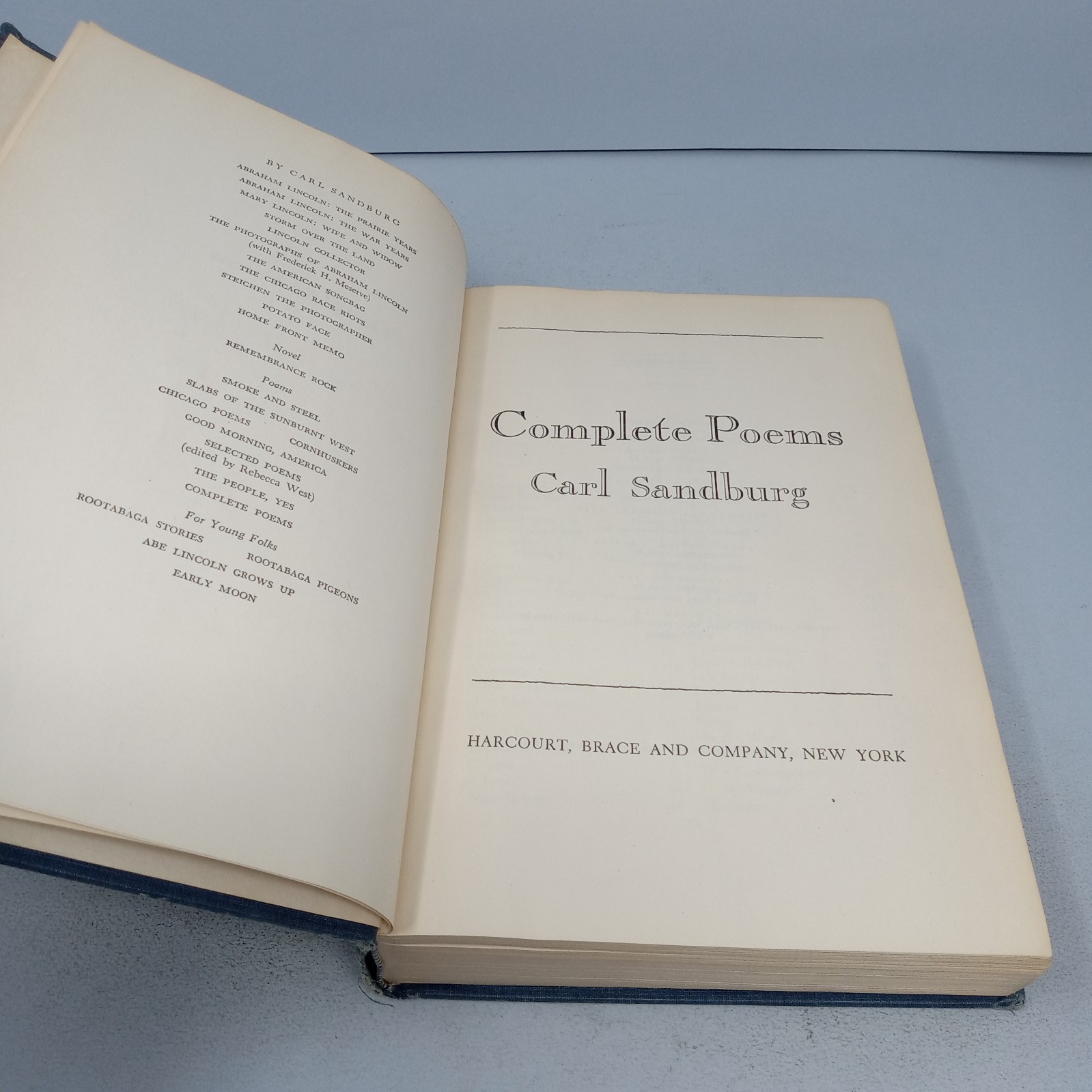 Complete Poems: 1950 Harcourt, Brace and Company Hardcover by Carl Sandburg