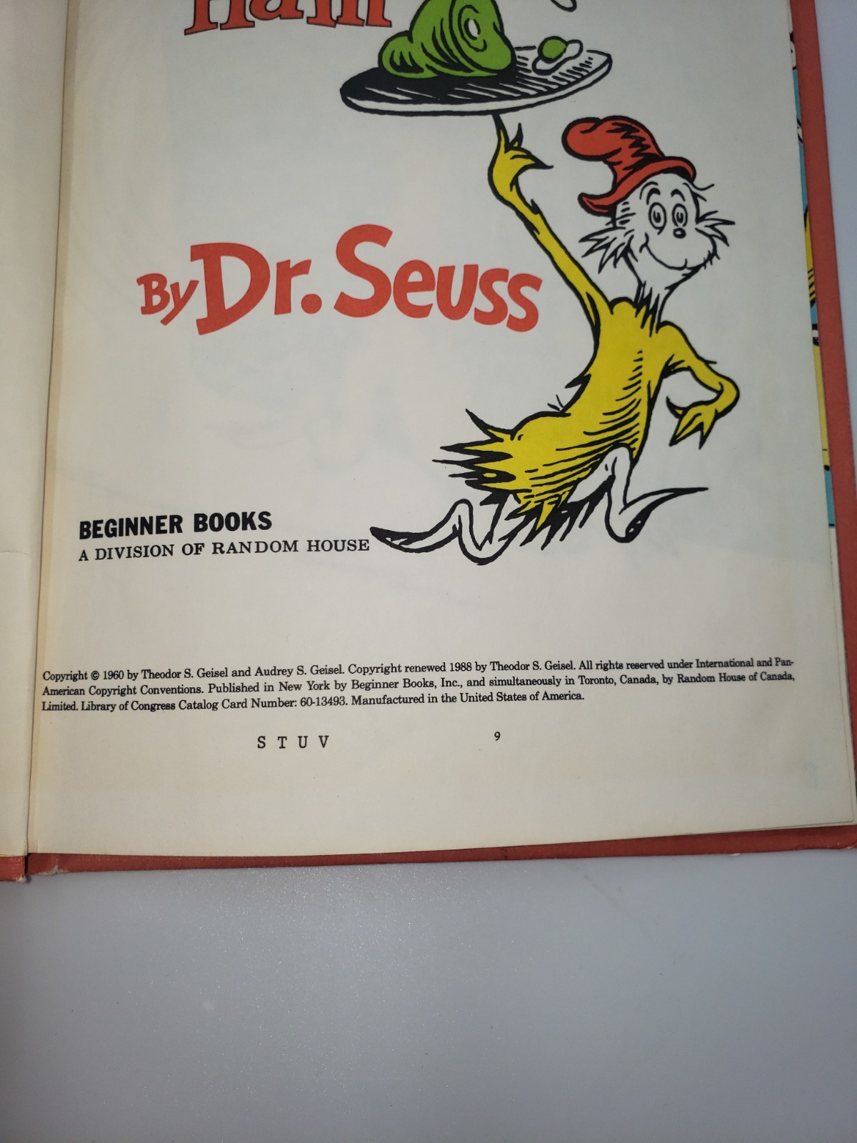 Green Eggs And Ham Dr. Seuss 1st Edition 1960 HC First Printing