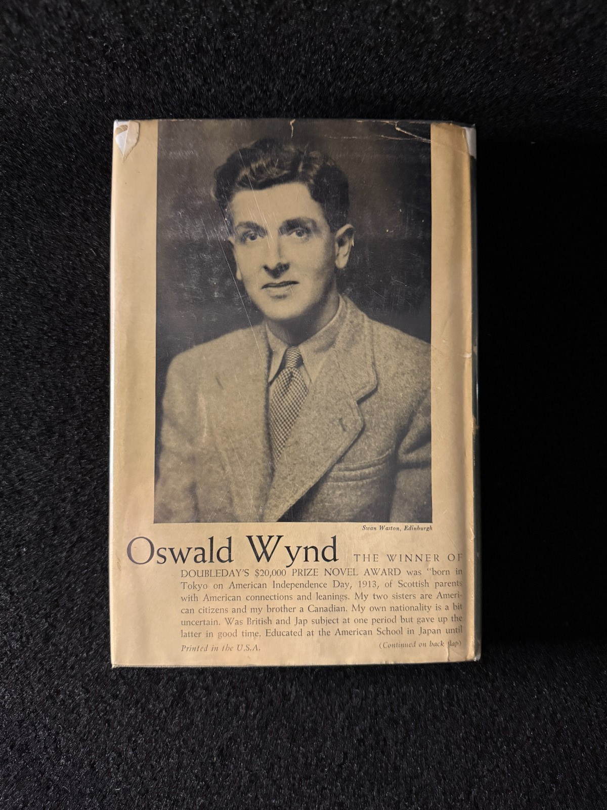 Black Fountains by Oswald Wynd HC/DJ Doubleday 1947 Vintage (First Edition)