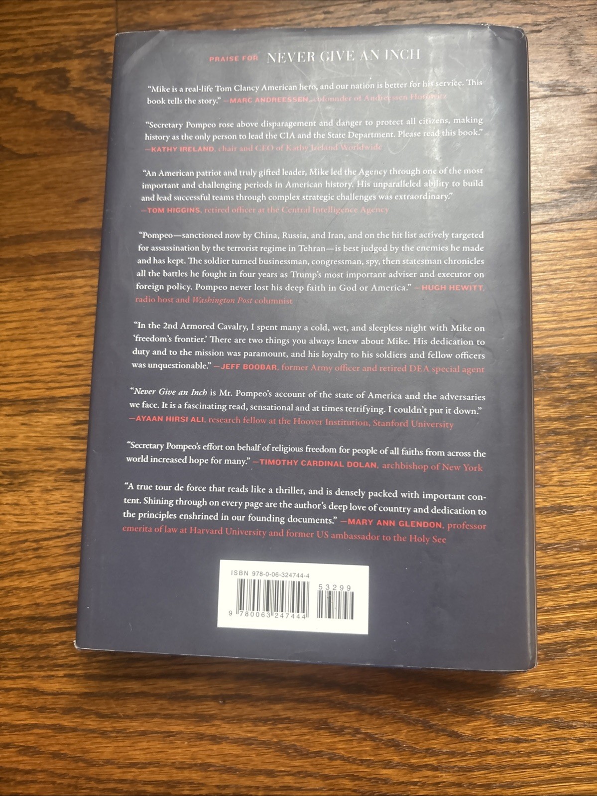 Never Give an Inch SIGNED Mike Pompeo 1st Prt / 1st Ed Hardcover